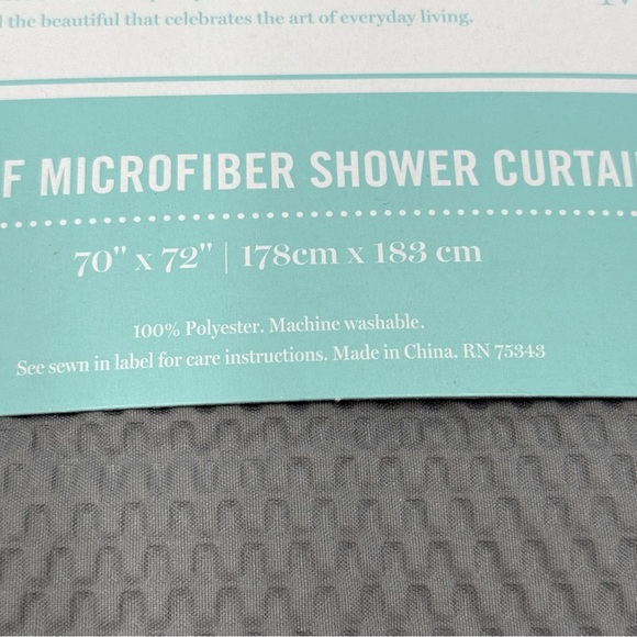 NWT Martha Stewart Textured Gray Shower Curtain Liner 70” x 72” - Picture 7 of 7